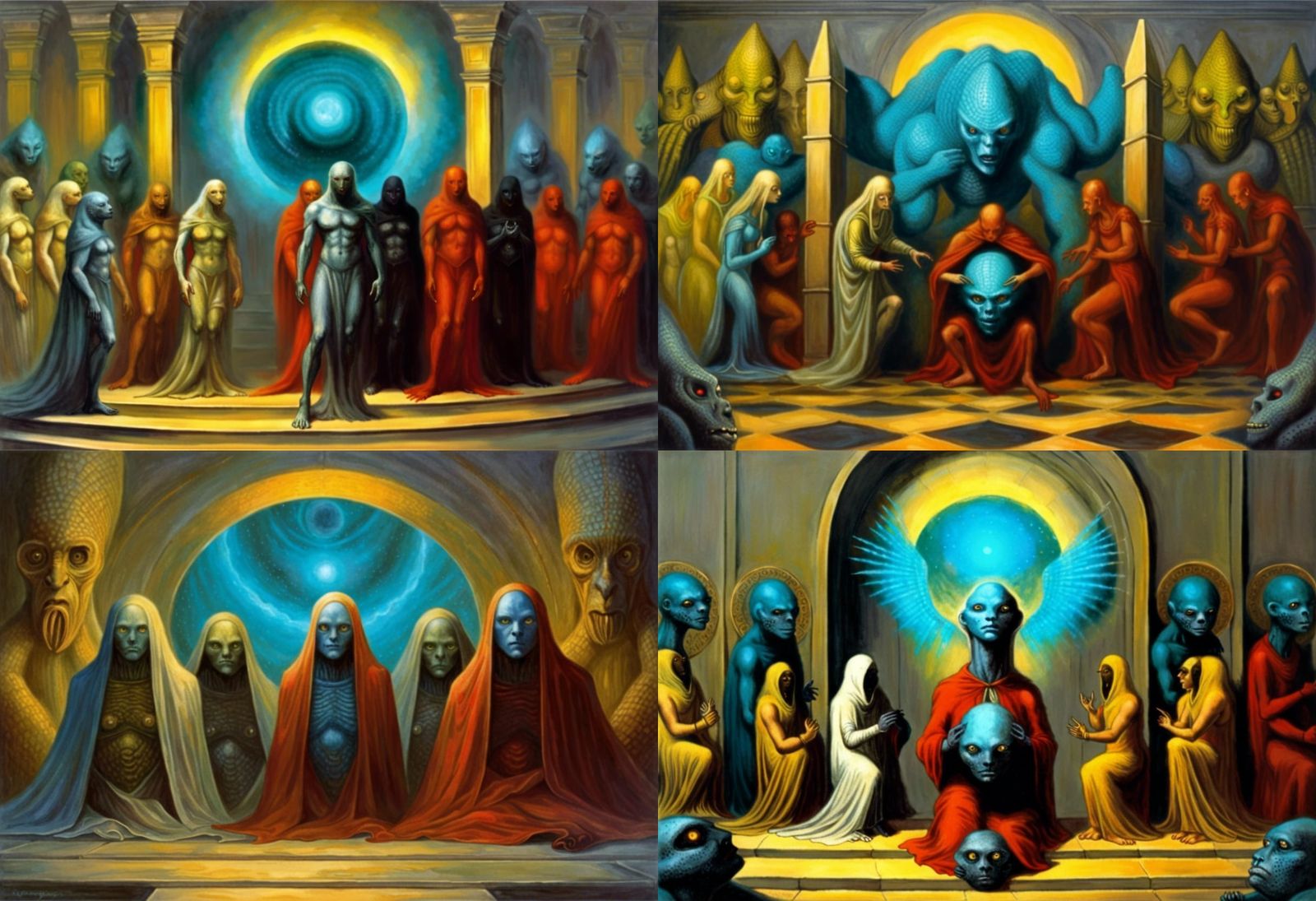 Synthetic Humanoids Manifesting Through Dimensional Portals