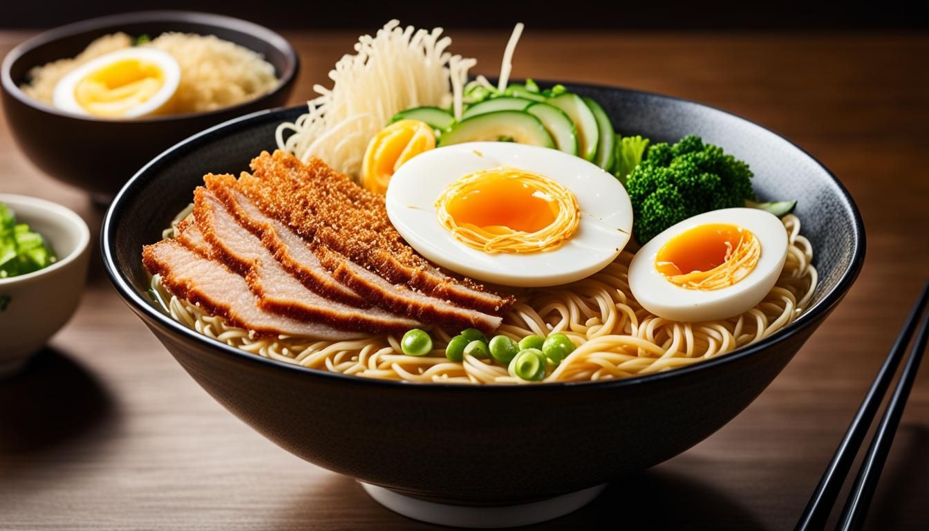 Spectacular Ramen Bowl in Tokyo Shop: Photorealistic