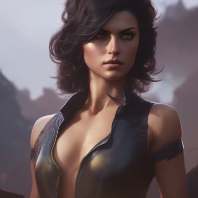 Hyperdetailed Dark Fantasy Tomboy Concept Art