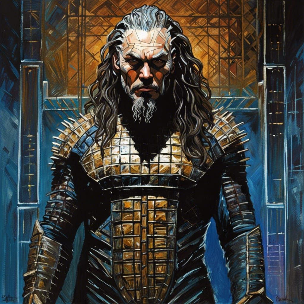 Jason Momoa as Pinhead: A Cosmic Sci-Fi Painting