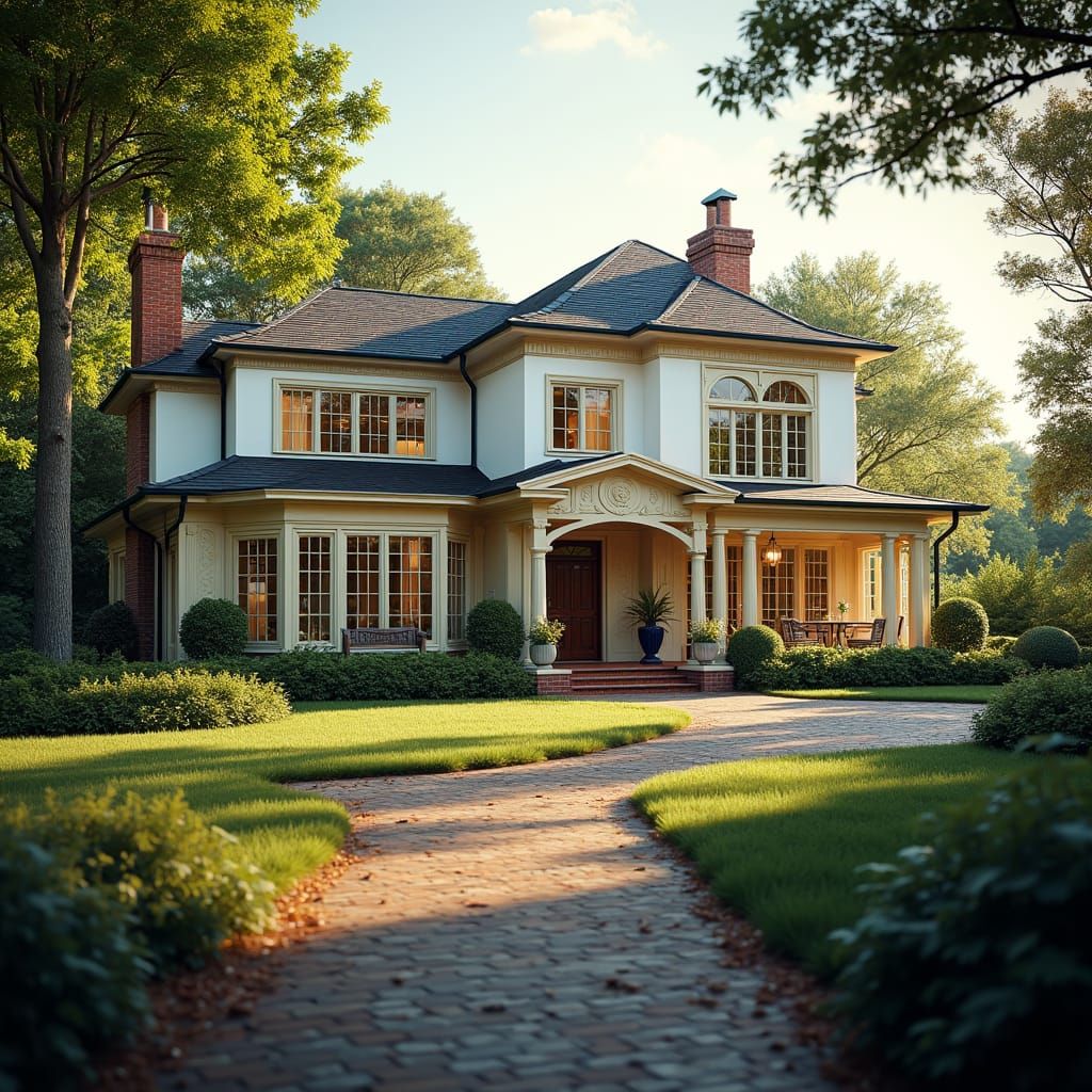 Majestic English Residence with Lush Landscape, Cinematic Li...