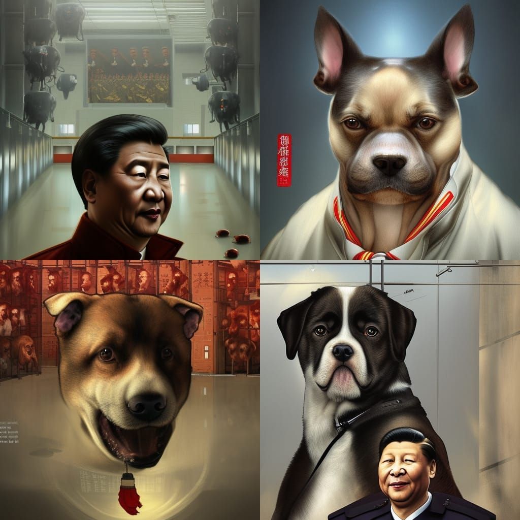 Xi Jinping Visits Dog Prison: 8k Concept Art
