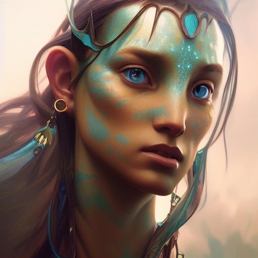 Detailed Avatar Portrait in Art Nouveau Style