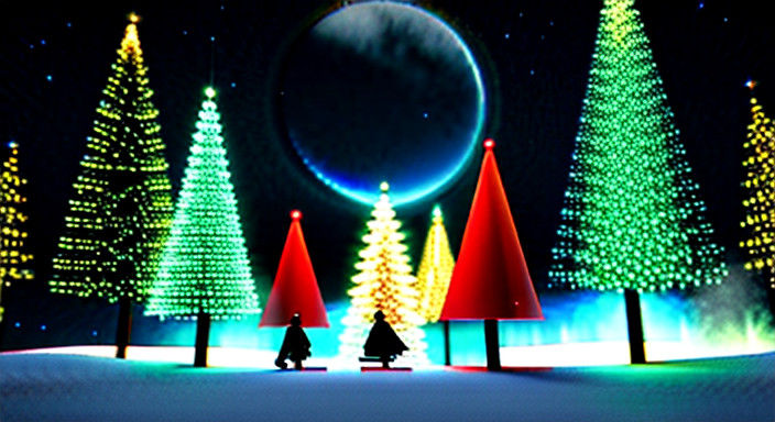 Vibrant Comic Strip Christmas Celebration in Style of My Her...