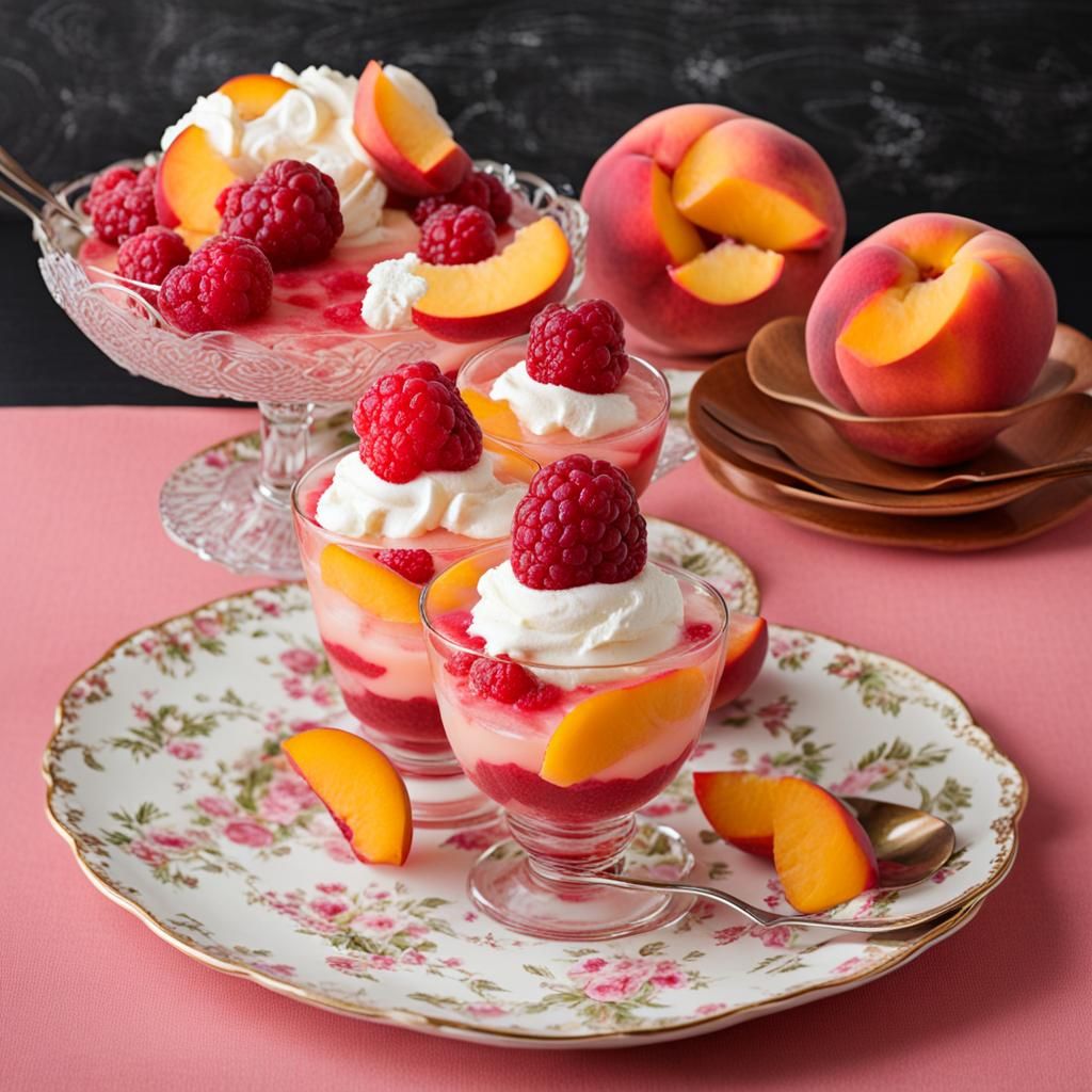 Delicious Peach Melba Dessert Presentation