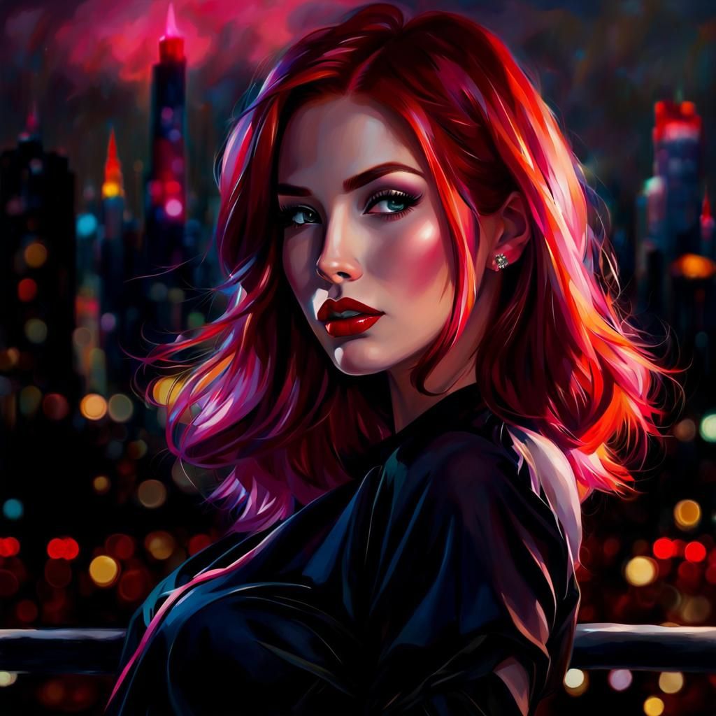 Stunning Redhead in an Oil Painting