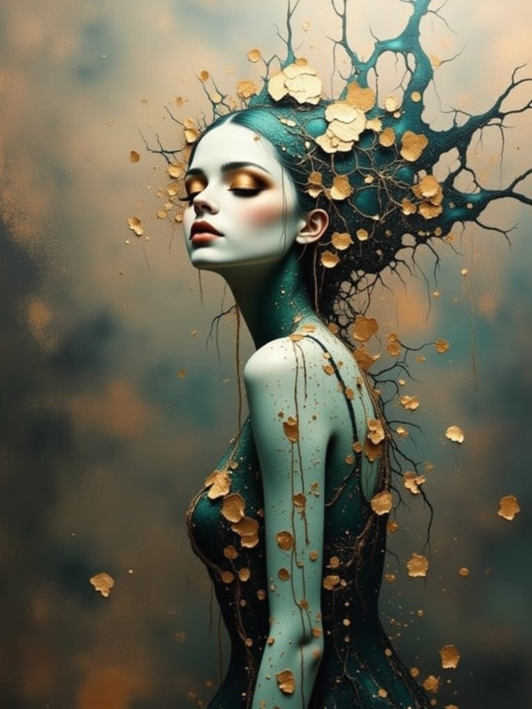 Calligraphic Face with Digital Painting Textures