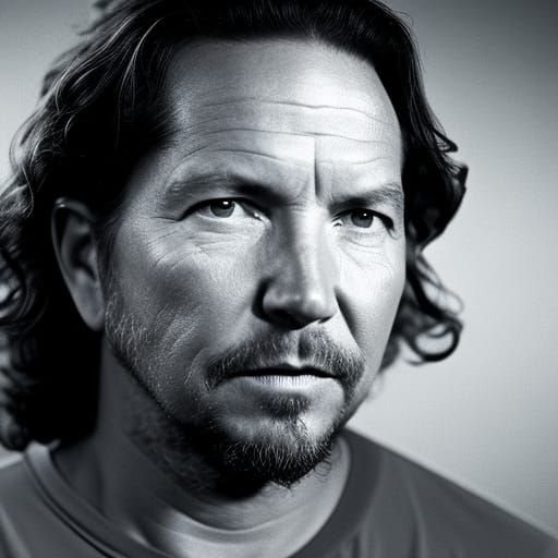 Hyperrealistic Portrait of Young Eddie Vedder