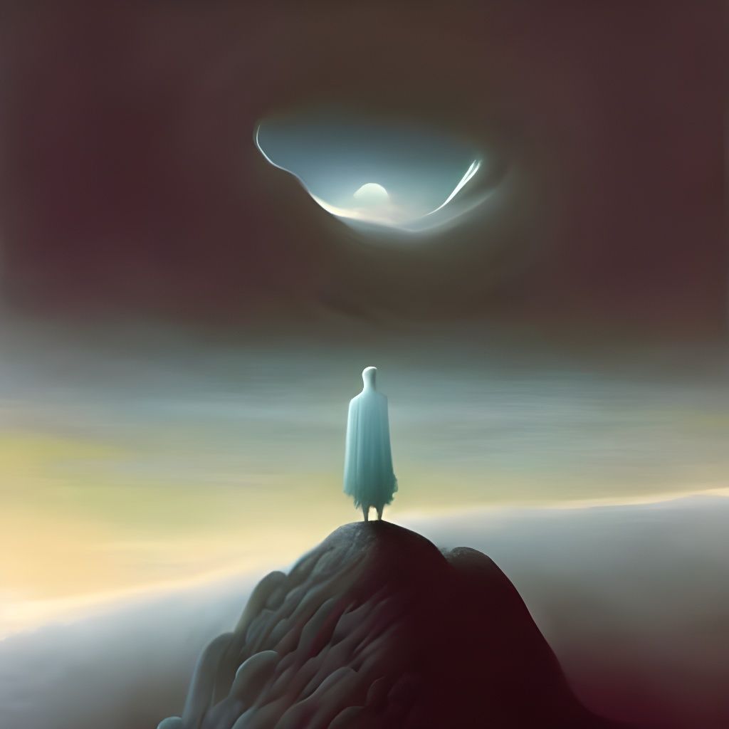 Surreal Wanderer Above a Misty Landscape