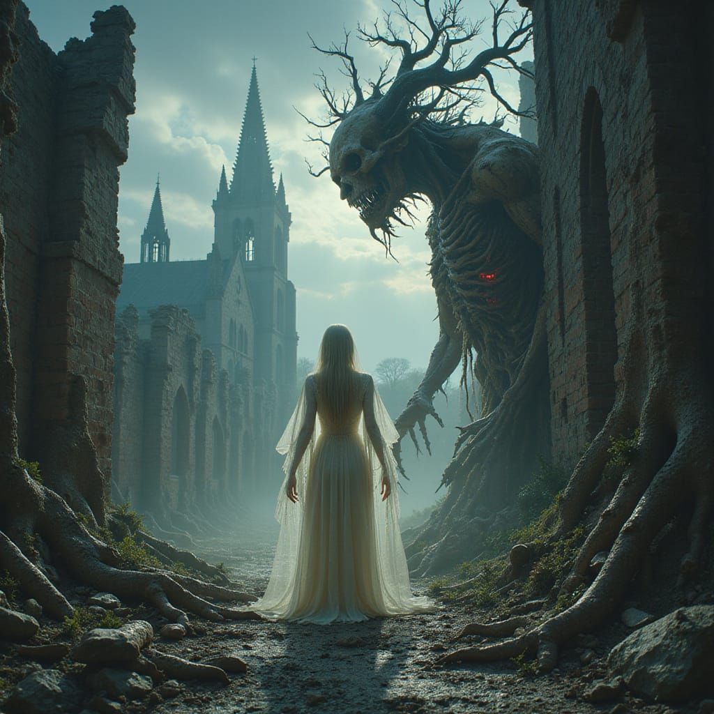 Ethereal Horror Amidst Desecrated Hellscape