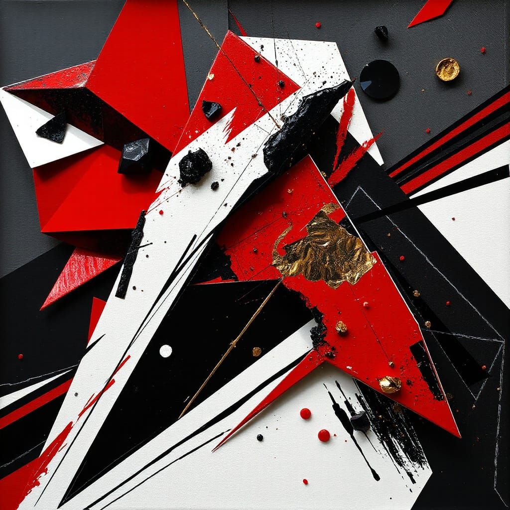 Angular Forms Collide with Organic Elements in Futuristic Fu...