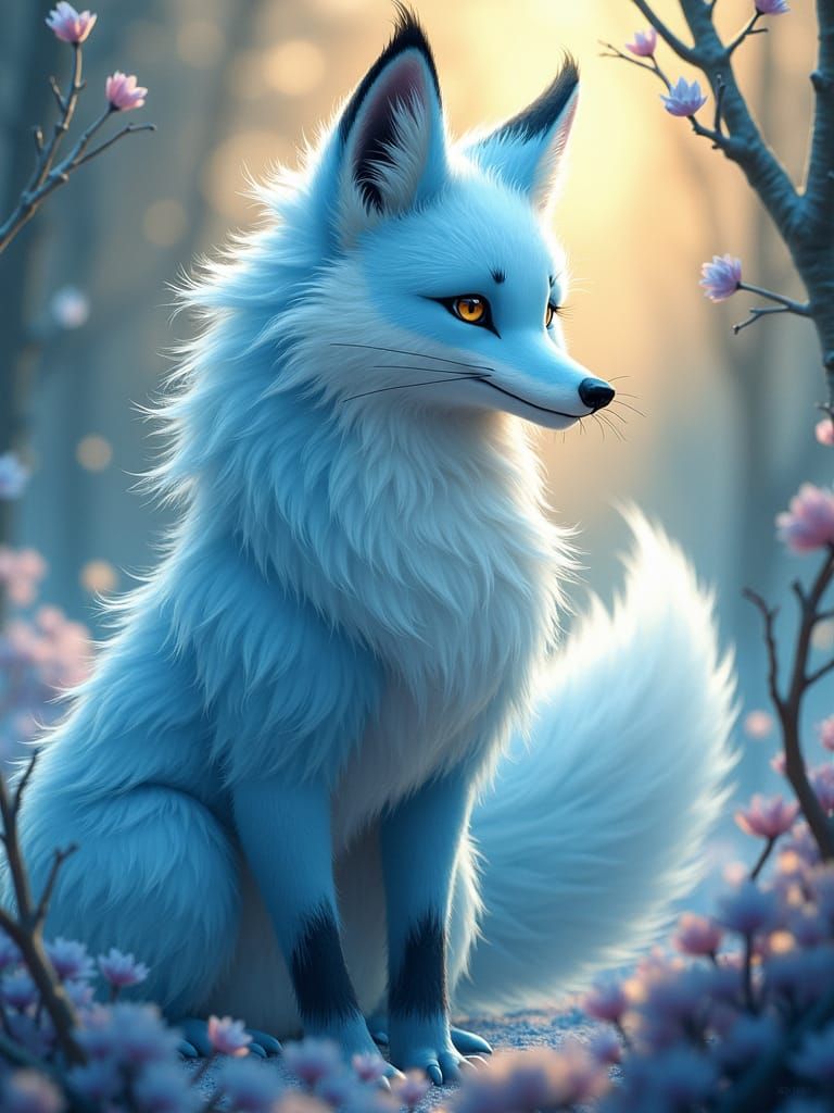 Majestic Anthro Fox in Dreamlike Environment