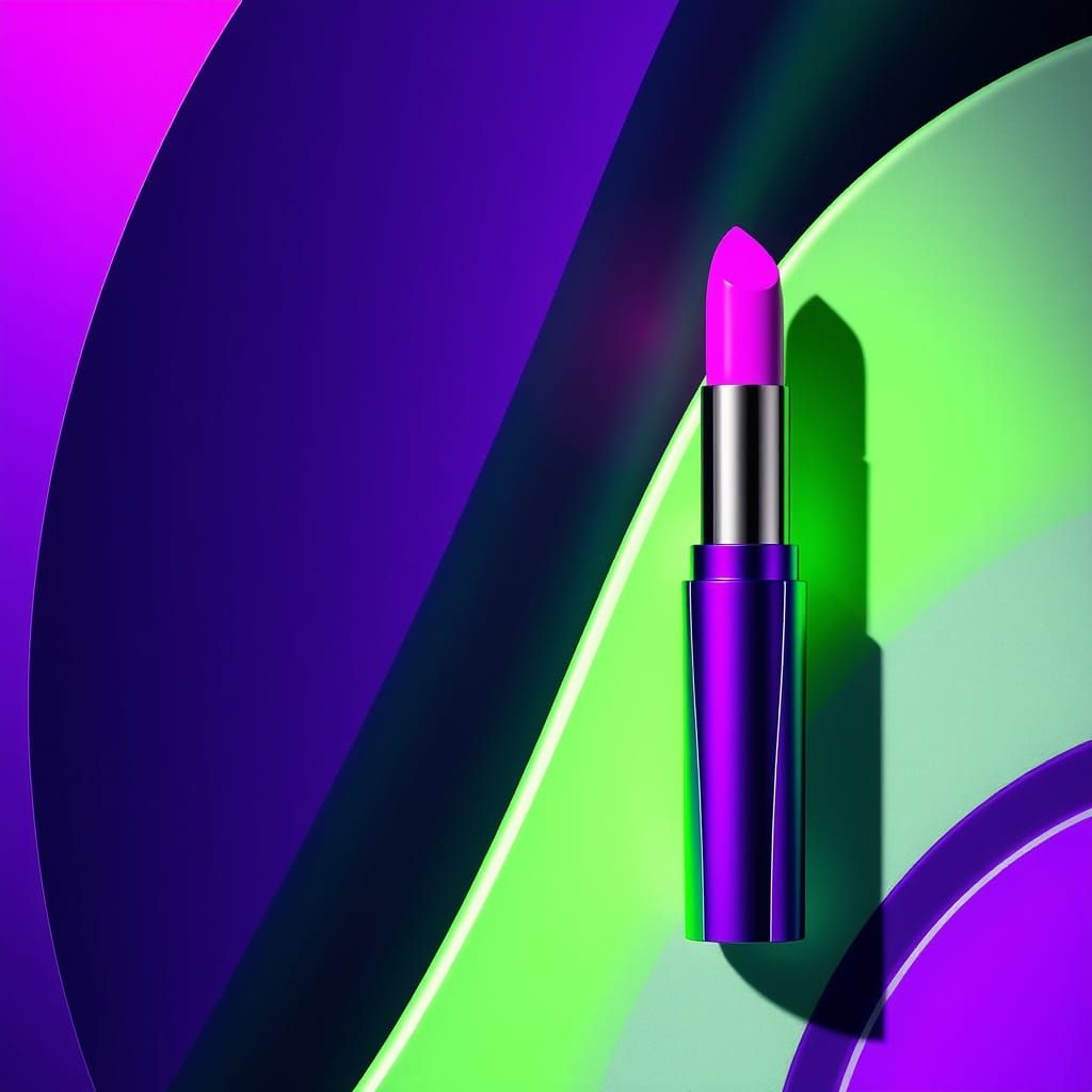 Luxurious Futuristic Lipstick Packaging in Vibrant Purple an...