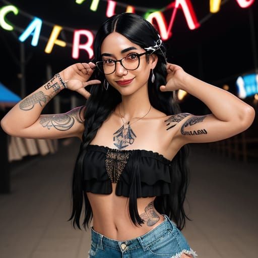 Young Mexican Women Dance Under Carnival Lights in Freedom