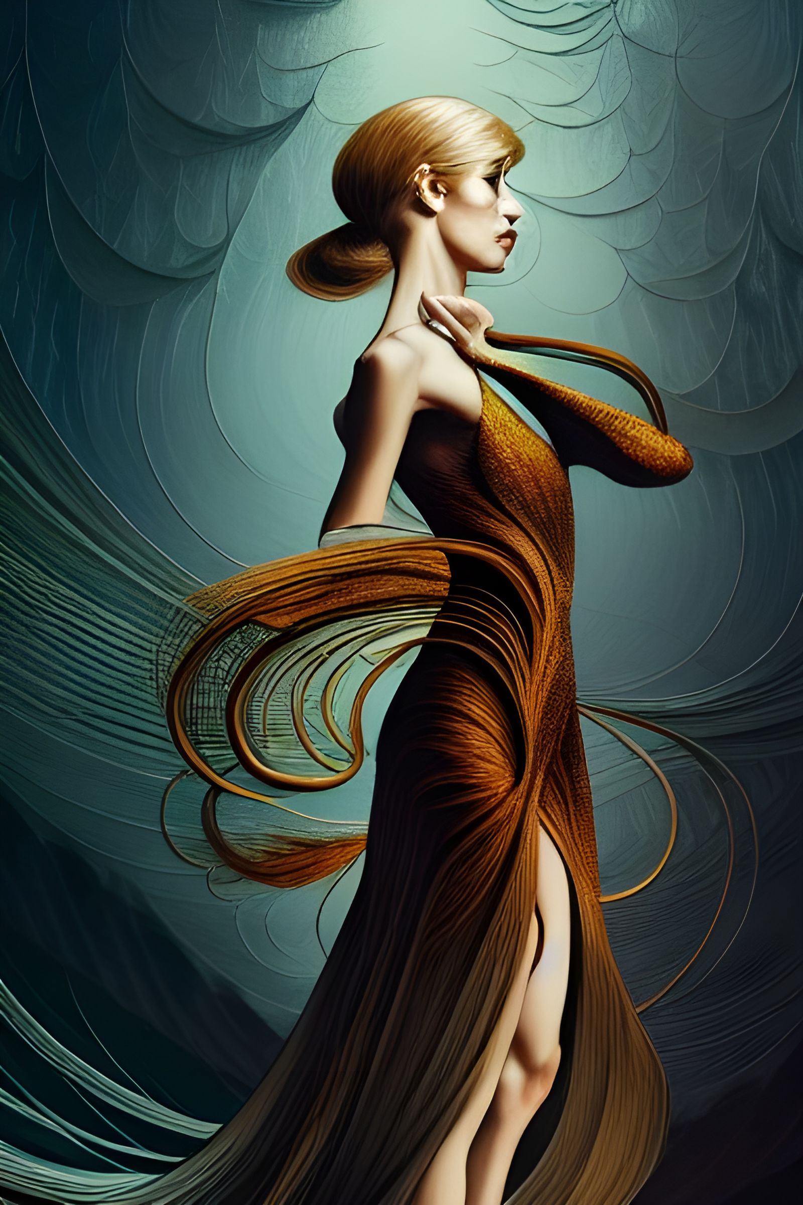 Spectre Sasha: Intricate Digital Illustration with Fractal H...