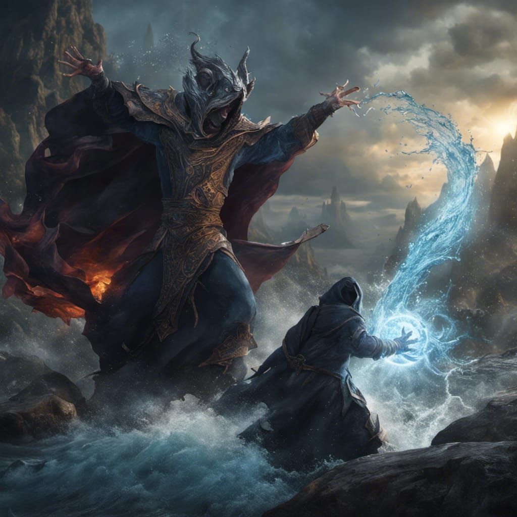 Epic Battle: Sorcerer Versus Water Mage