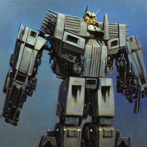 Transformer Robot in Oil Painting Style
