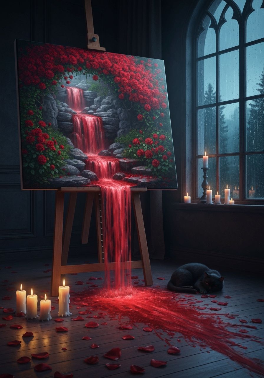 Gothic Rose Garden Waterfall Unleashed