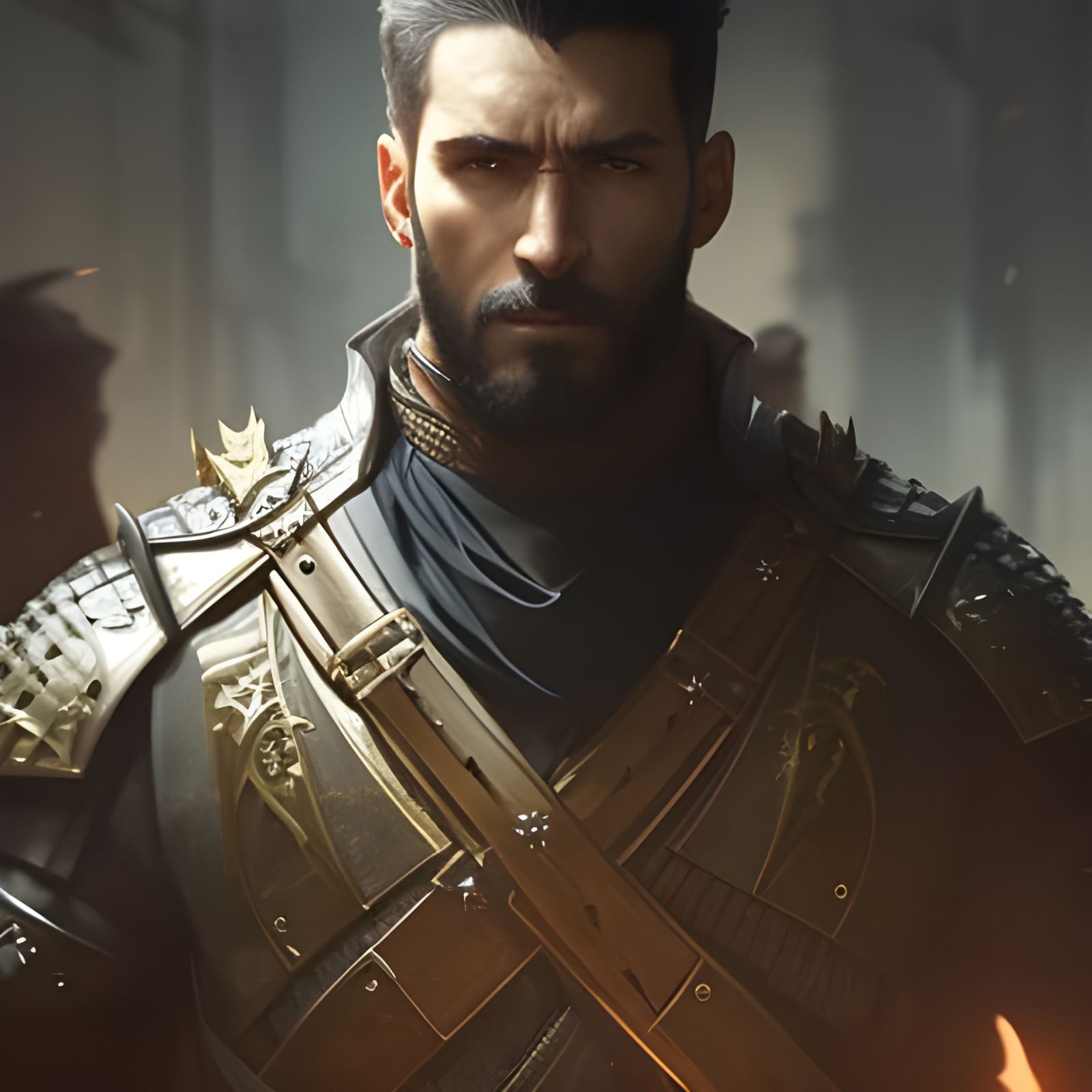 Medieval Mercenary Portrait in Dark Fantasy Style