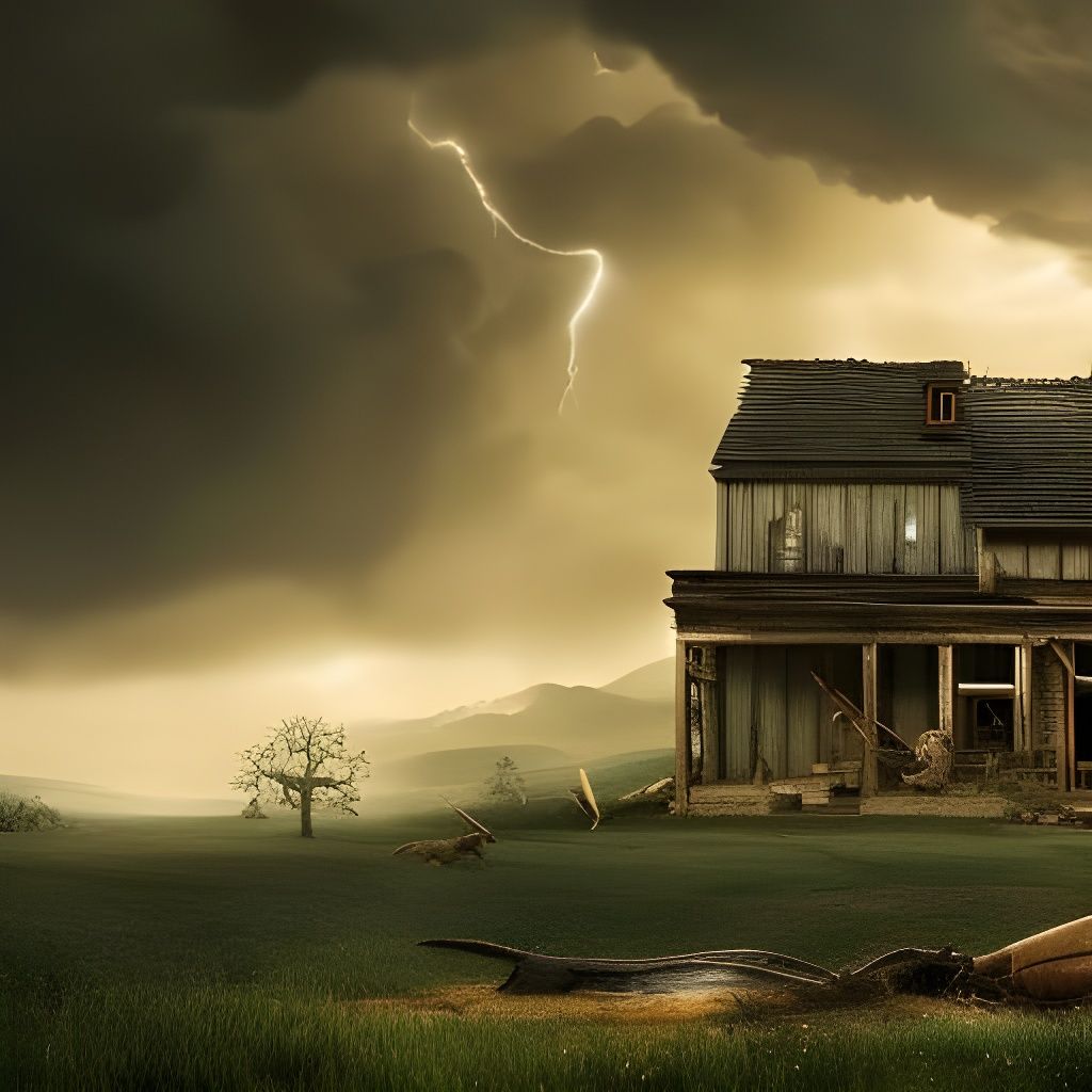 Apocalyptic Thunderstorm over an Epic Farmhouse