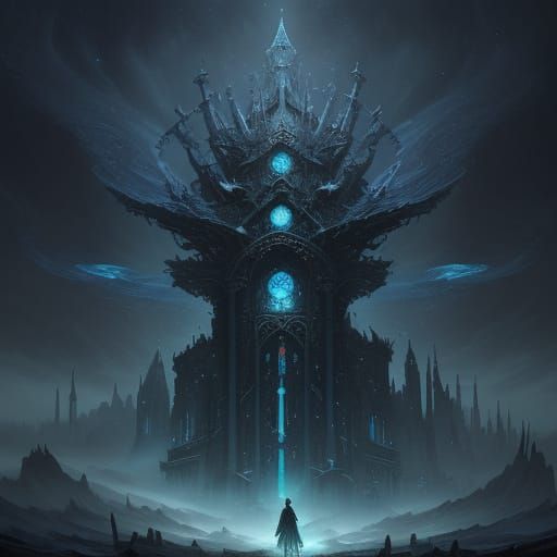 Celestial Library in Space: Fantastical Concept Art