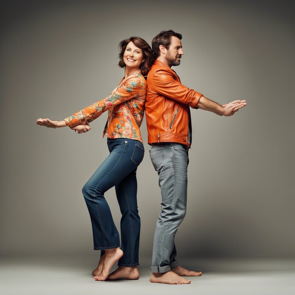 Intimate Portrait of a Stylish Couple in Studio Lighting