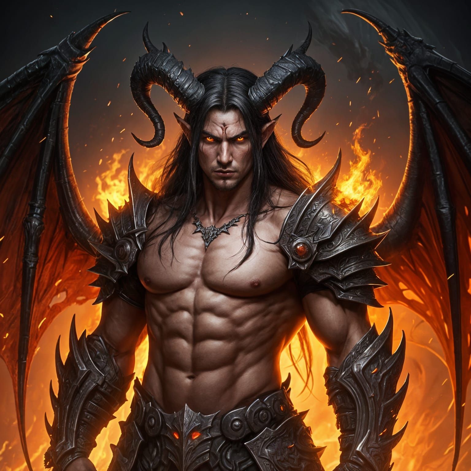 Majestic Archdevil Warrior Unveiled in Fiery Splendor