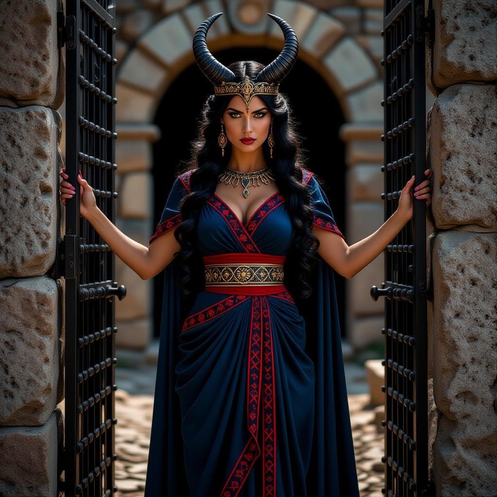 Etruscan Demoness Culsu Guards the Underworld Gate
