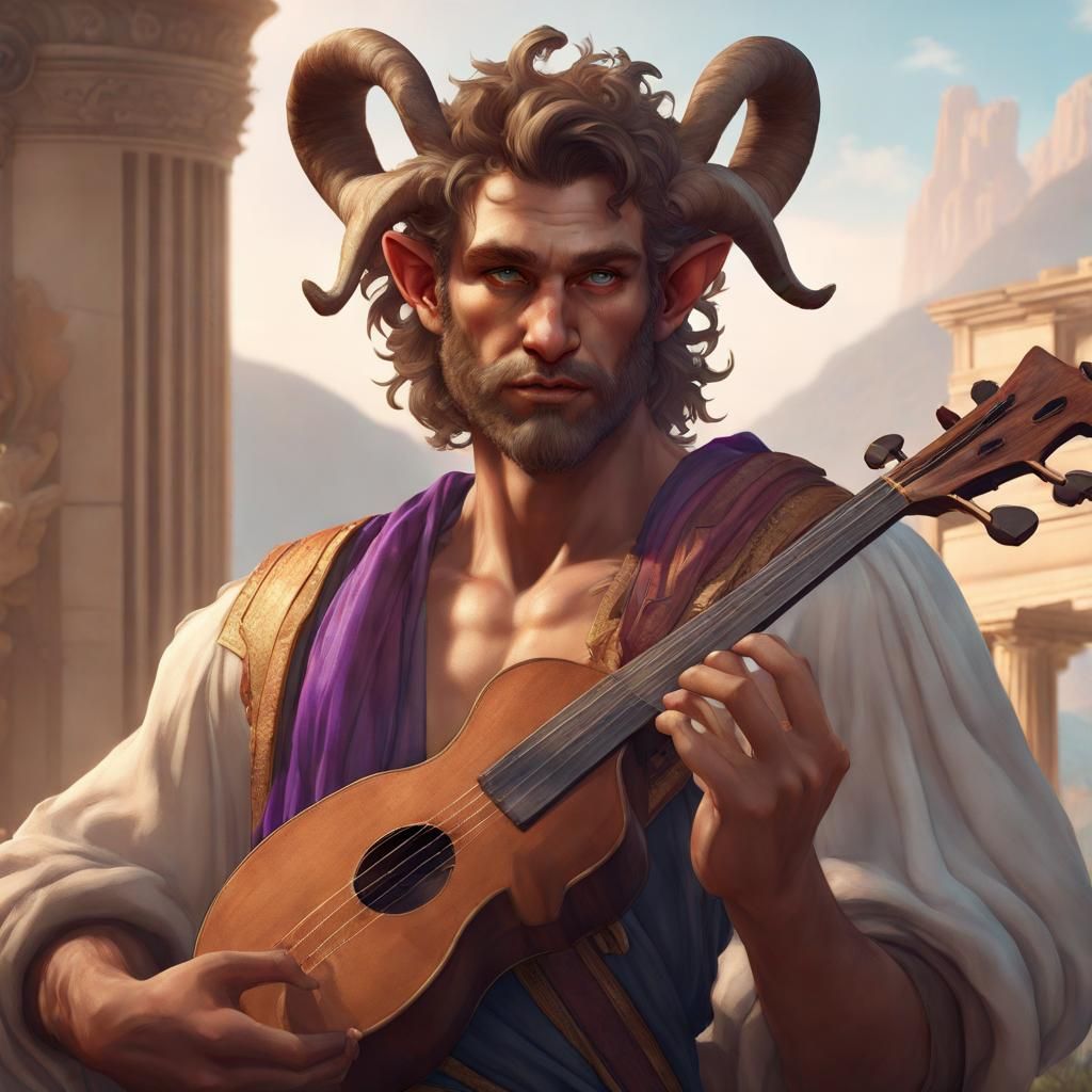 Satyr Bard Portrait in Ancient Greece