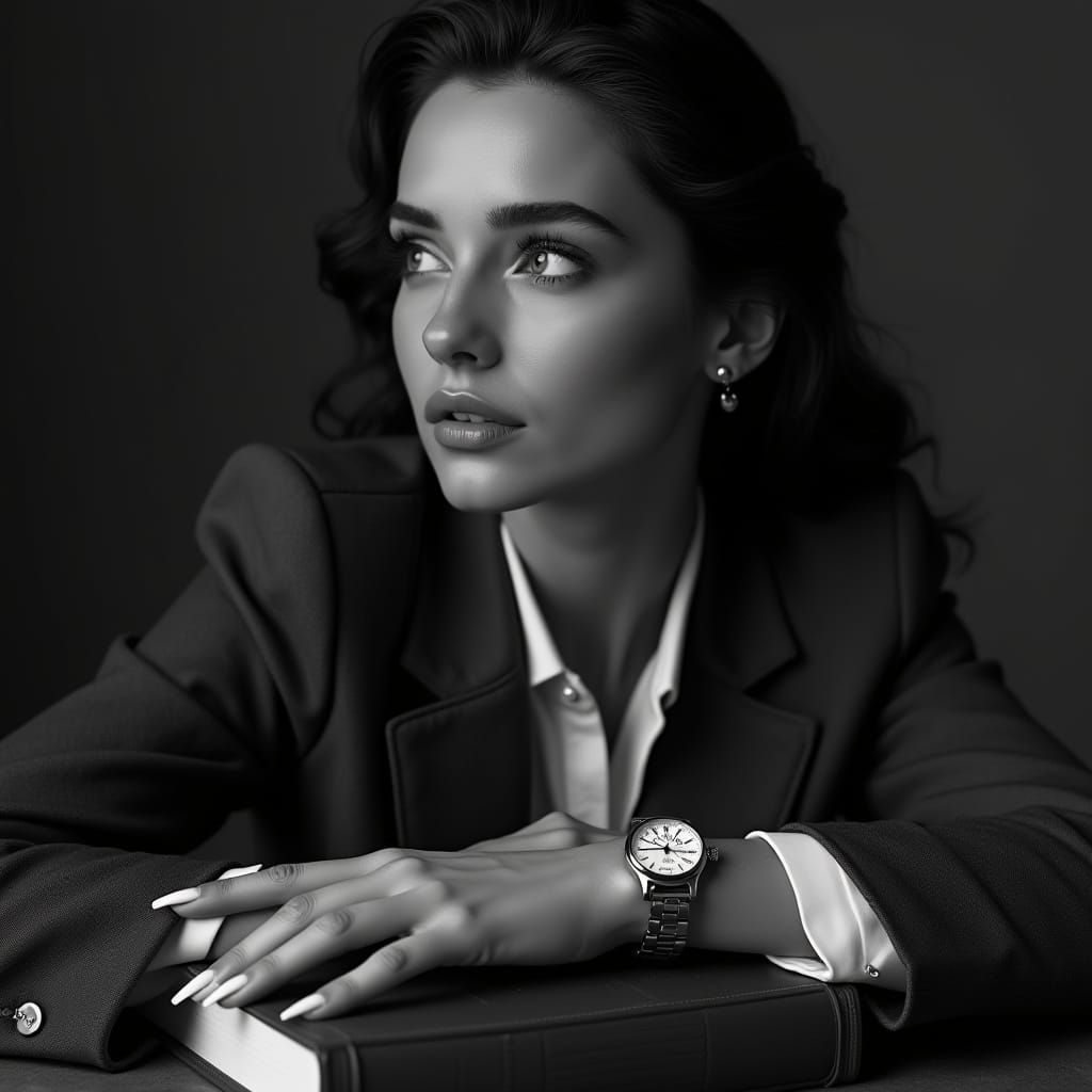 Sophisticated Aristocrat in Monochrome Elegance