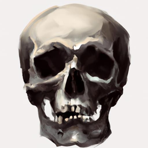Detailed Skull Portrait in Ashcan School Style