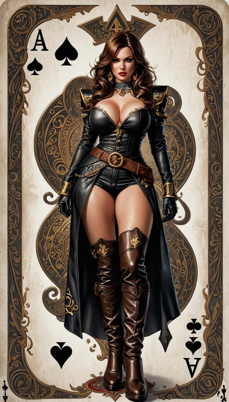 Ace of Spades Pinup Girl Playing Card