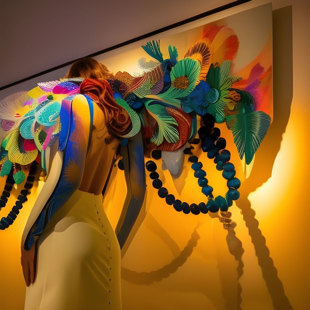 Woman in White Dress at Art Gallery