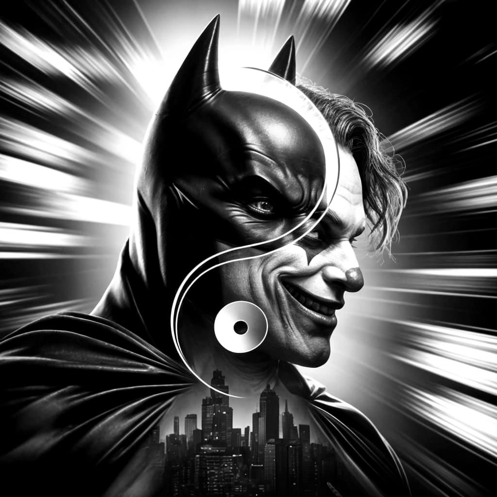 Batman and Joker Yin Yang Digital Painting