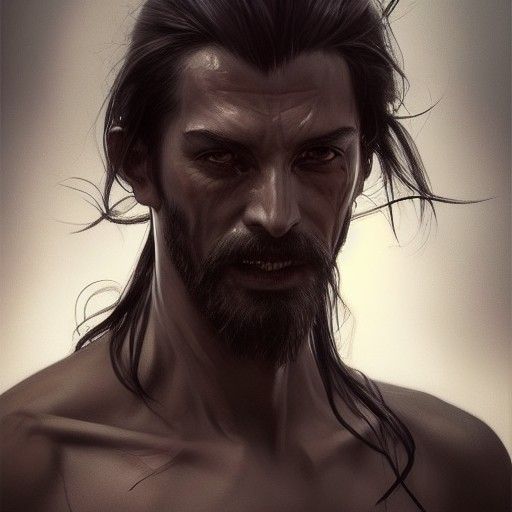 Menacing Demon Portrait in Hyperdetailed Style