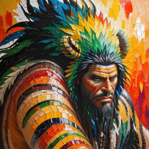 Vibrant Mosaic Patchwork in Neo-Impressionist Style