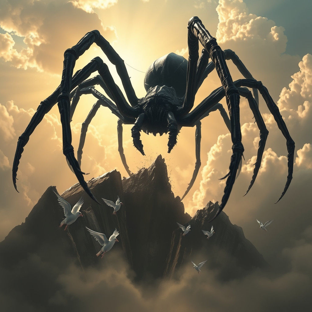 Gothic Demon Spider Ascends to Heaven