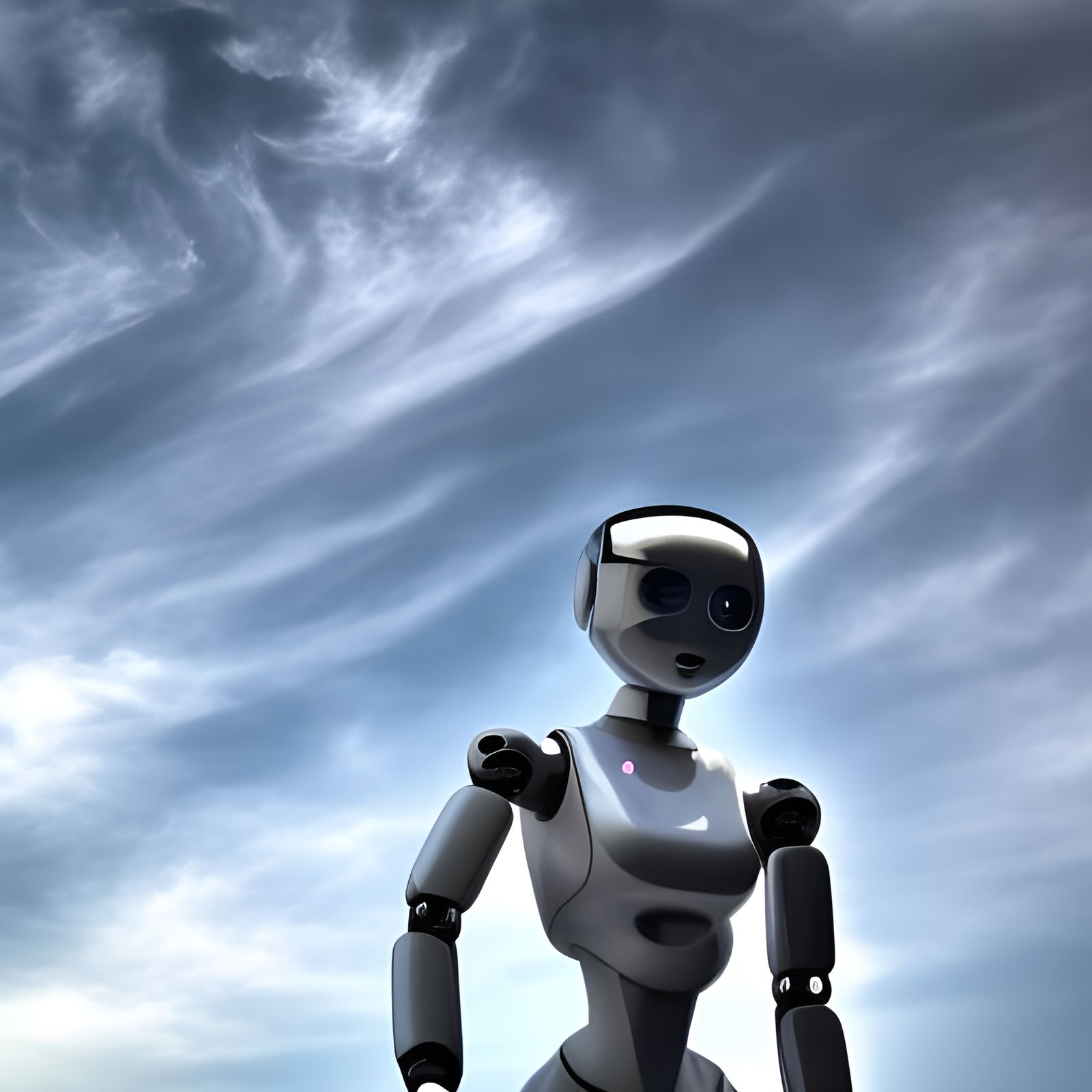 Futuristic Humanoid Robot with Attitude