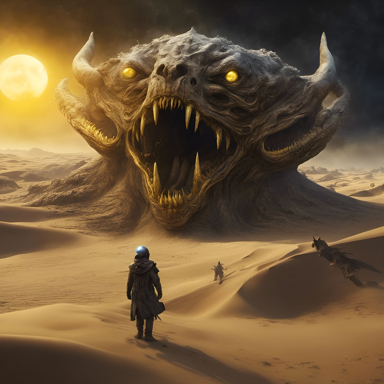 Apocalyptic Space Dune Monster in 3D
