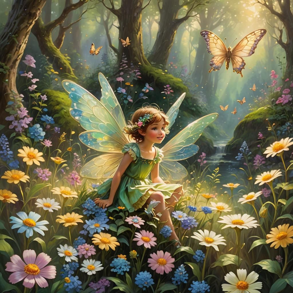 Wildflower Pixie in an Idyllic Style