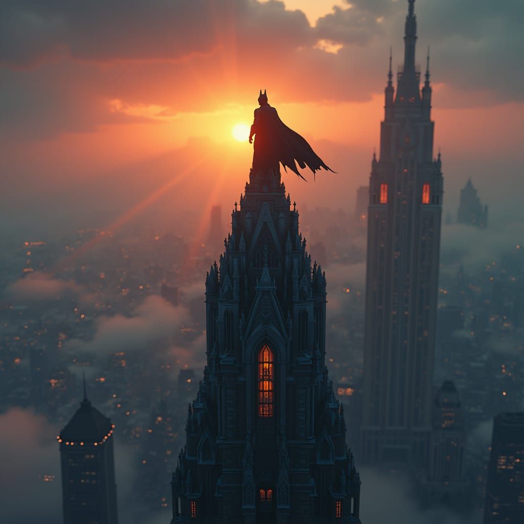 Batman and Robin Overlook Gotham in Gothic Splendor
