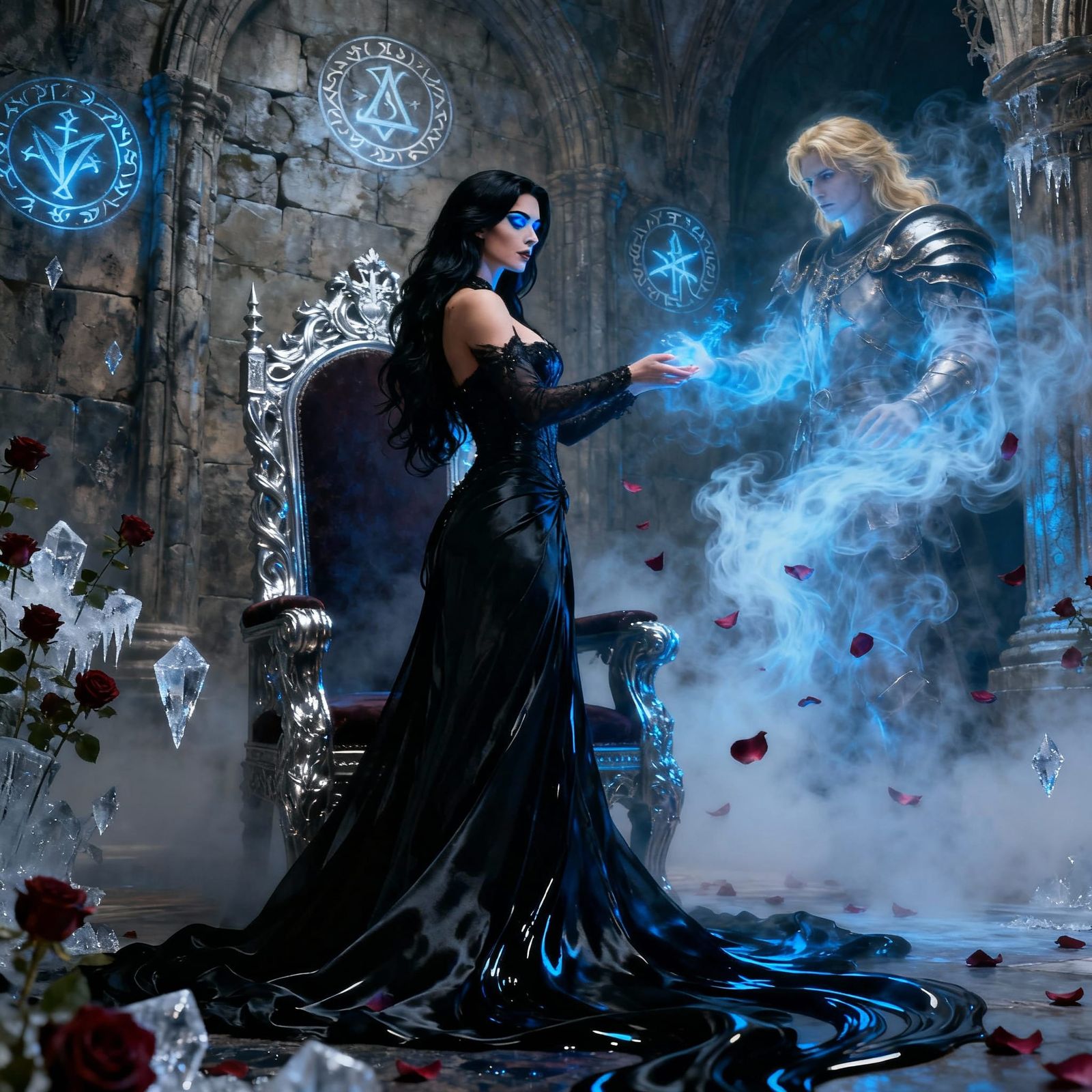 Gothic Enchantress Performing Spectral Love Ritual