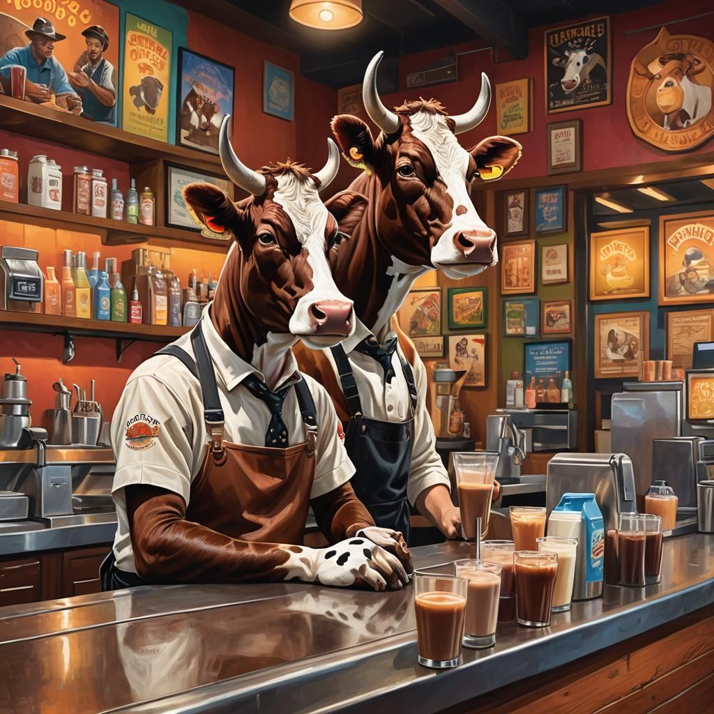 Bovine Baristas: Byron & Buford