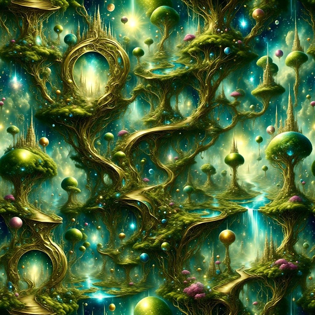 Twisted Maze Tree in Iridescent Beauty