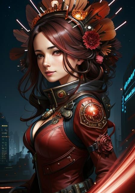 Futuristic Cityscape at Dusk in Digital Art Style