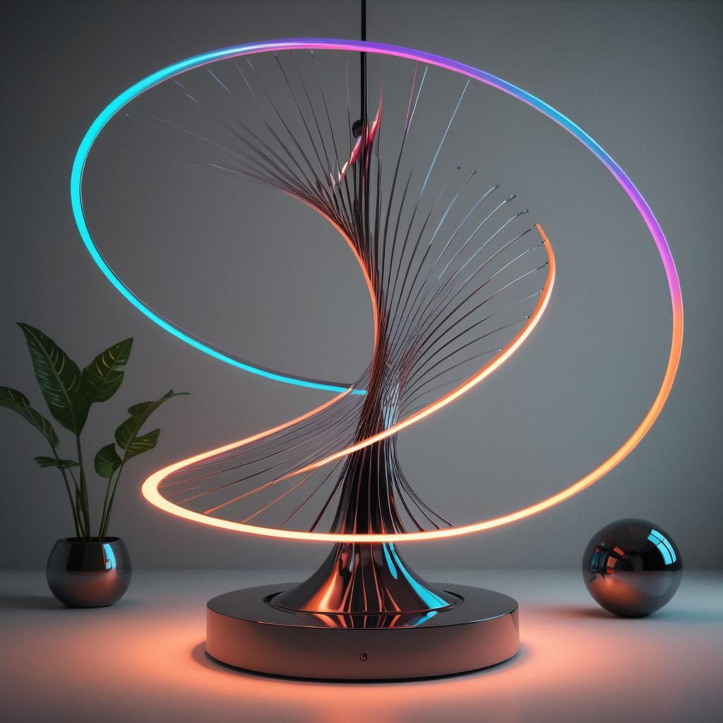 Futuristic RGB LED Spiral Lamp Concept Art