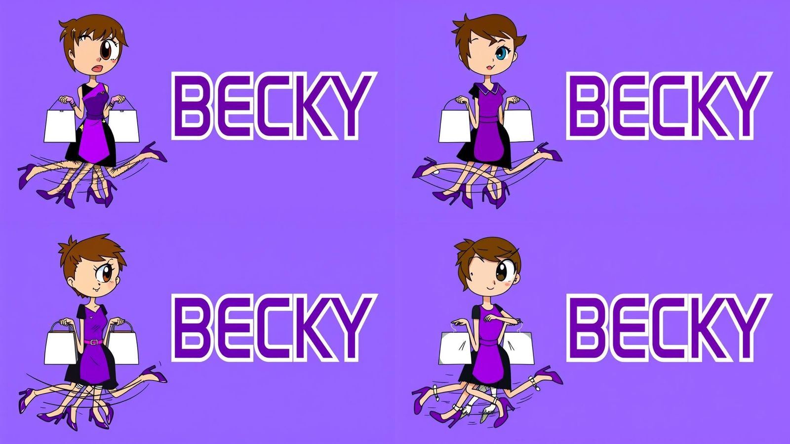 Cartoon Woman Tap Dancing with Anime Style