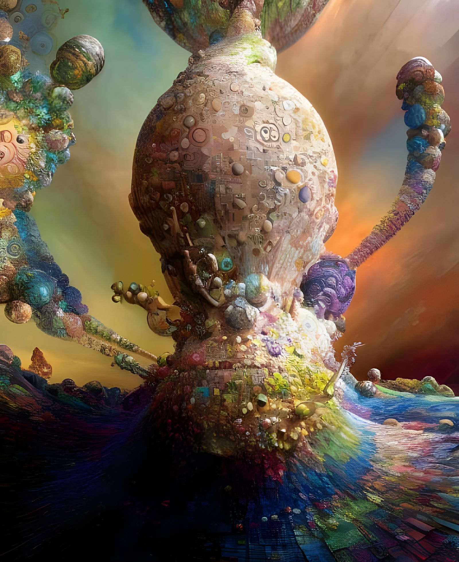 Geometric Abstract in Striking Hyperreal Style