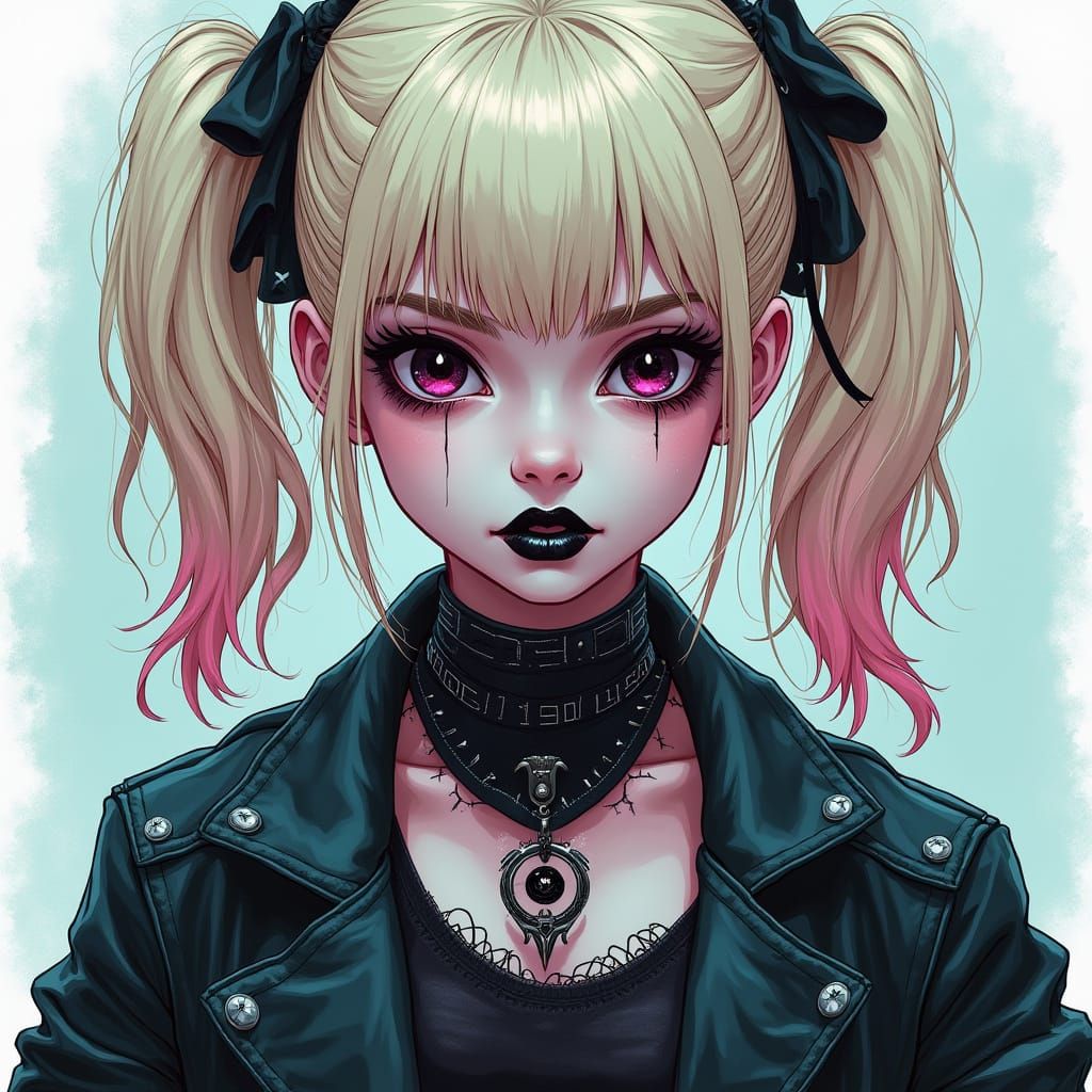 Dark Comic Book Demoness in Jojo Siwa Inspired Fashion