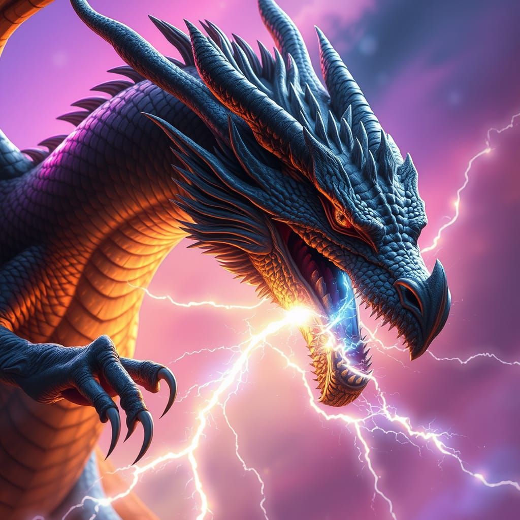 Majestic Dragon Unleashes Electric Fury